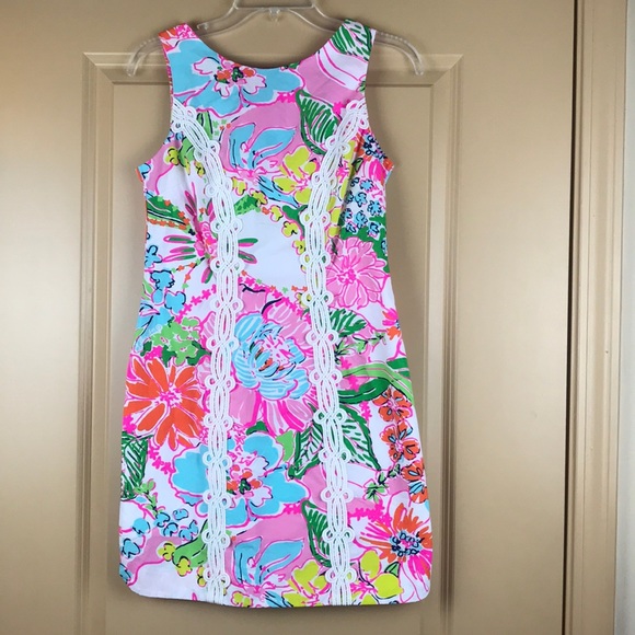Lilly Pulitzer Nosey Posey Shift Dress Lace Mini - Picture 2 of 7